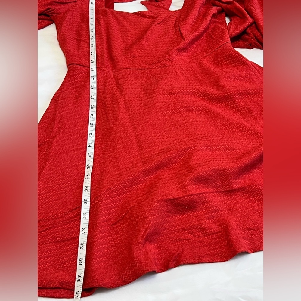 Band Of The Free JOSETTE RED PUFF SLEEVE MINI DRESS Size Medium - Picture 5 of 10
